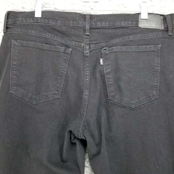 Levis Jeans Womens 32 Black 505 Straight Leg Stretch Denim - Picture 10 of 14